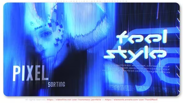 Videohive Pixel Sorting Neon Slideshow 42486177