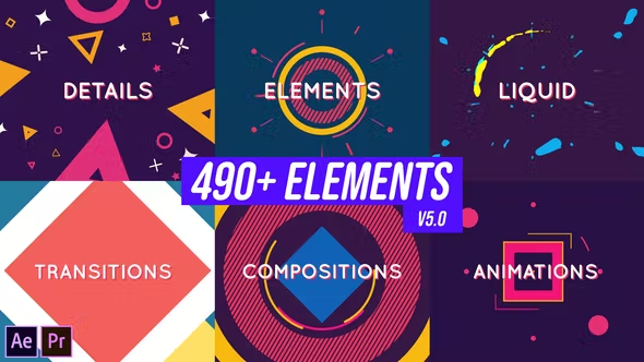 Videohive Shape and Motion Animated Elements Pack 19437956