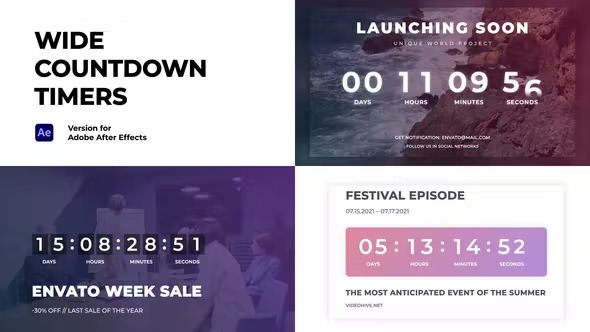 Videohive Wide Countdown Timers 41559877