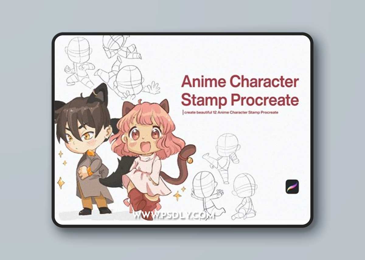 10 Anime Character Stamp Procreate AVVVK5Y