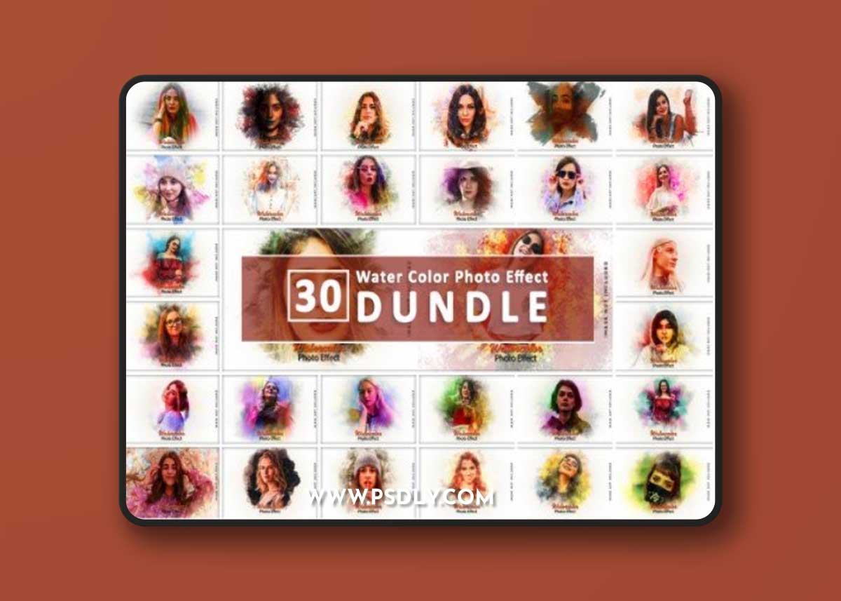 30 Watercolor Paint Photo Frame Bundle