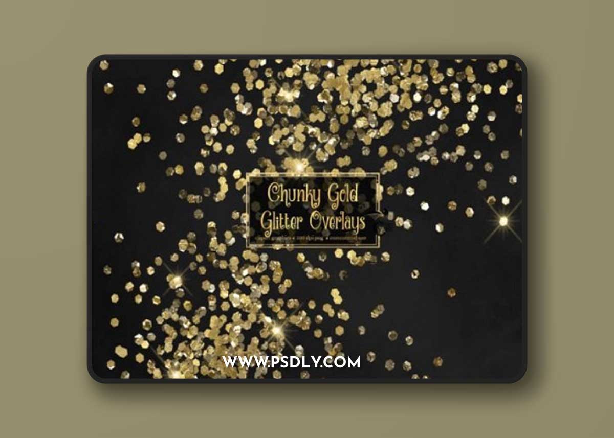 Chunky Gold Glitter Overlays