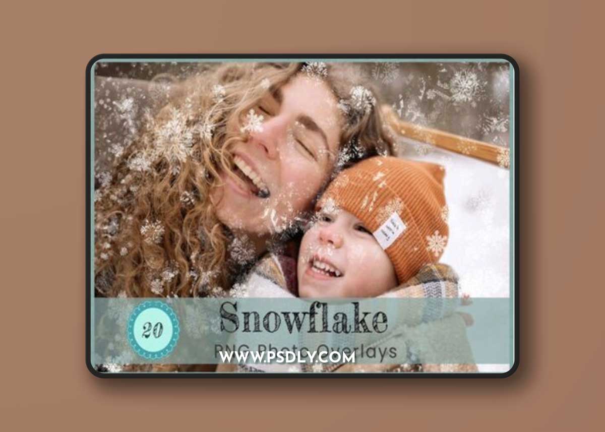 Creativemarket - 20 Snowflake Photoshop Overlays 12699291