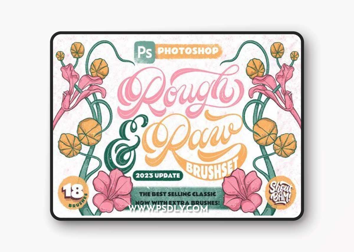 Creativemarket - Rough & Raw Photoshop Brush Set 12698167