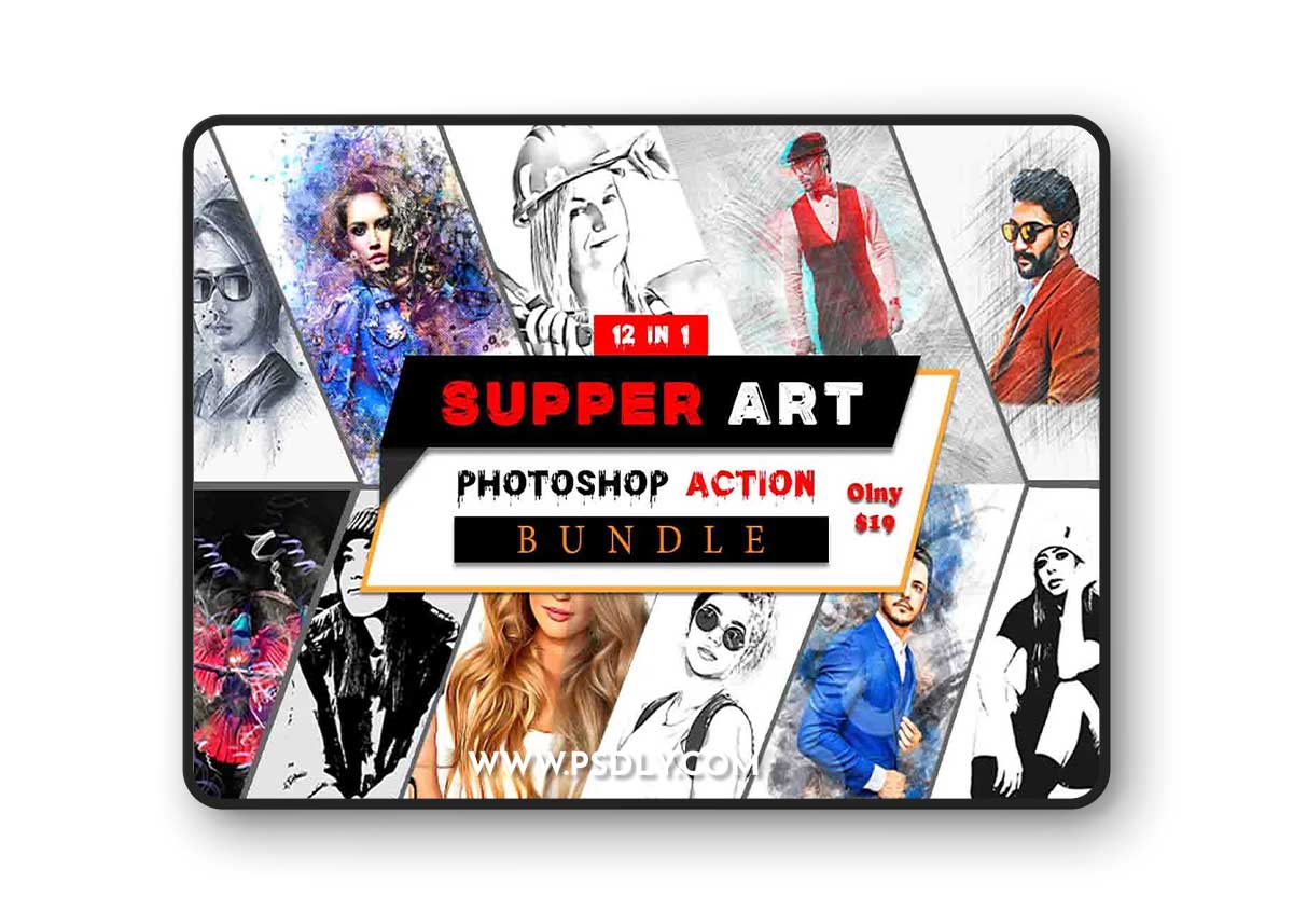 Creativemarket - Supper Art Photoshop Action Bundle 11017664