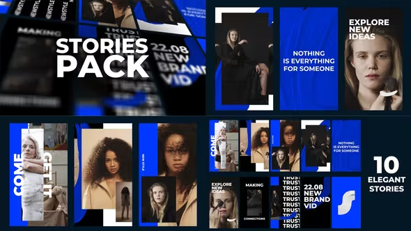 Videohive 10 Elegant Fashion Stories Pack 42672539