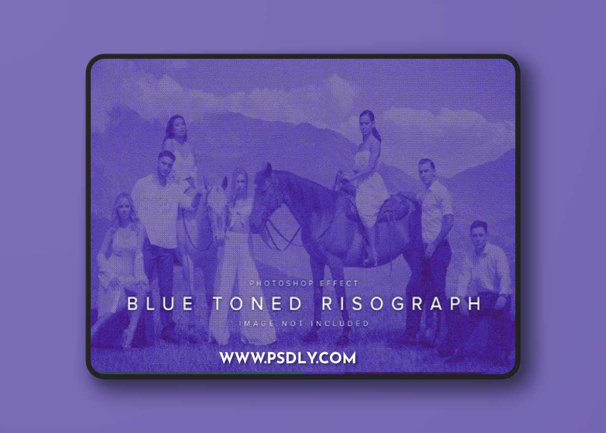 Blue Toned Risograph Photo Effect