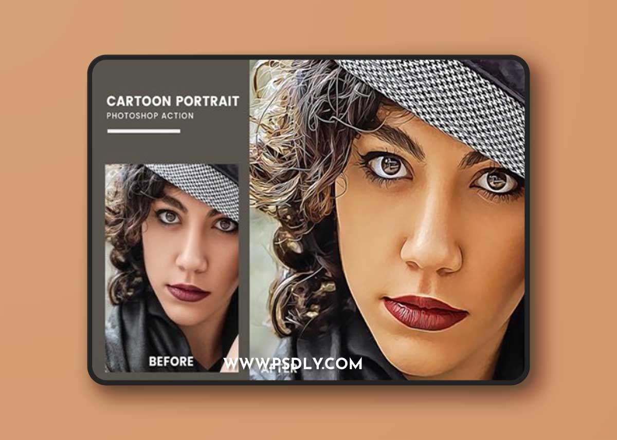 Cartoon Portrait Photoshop Action 3NBX2B3