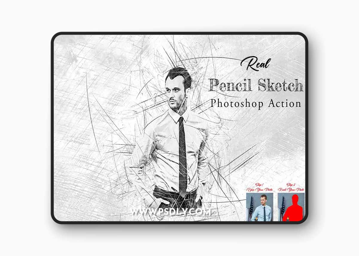 Creativemarket - Real Pencil Sketch Photoshop Action 12731026