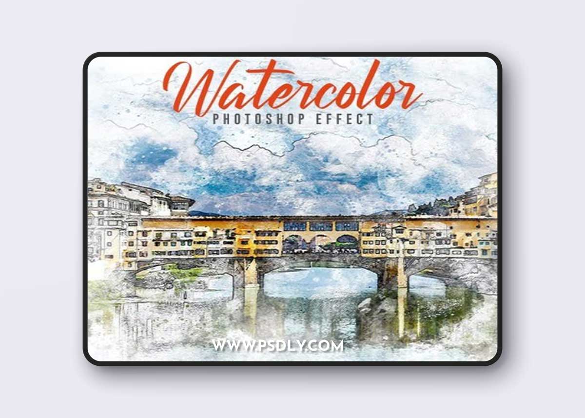 GraphicRiver - Realistic Watercolor Photoshop Effect Mockup 40241177