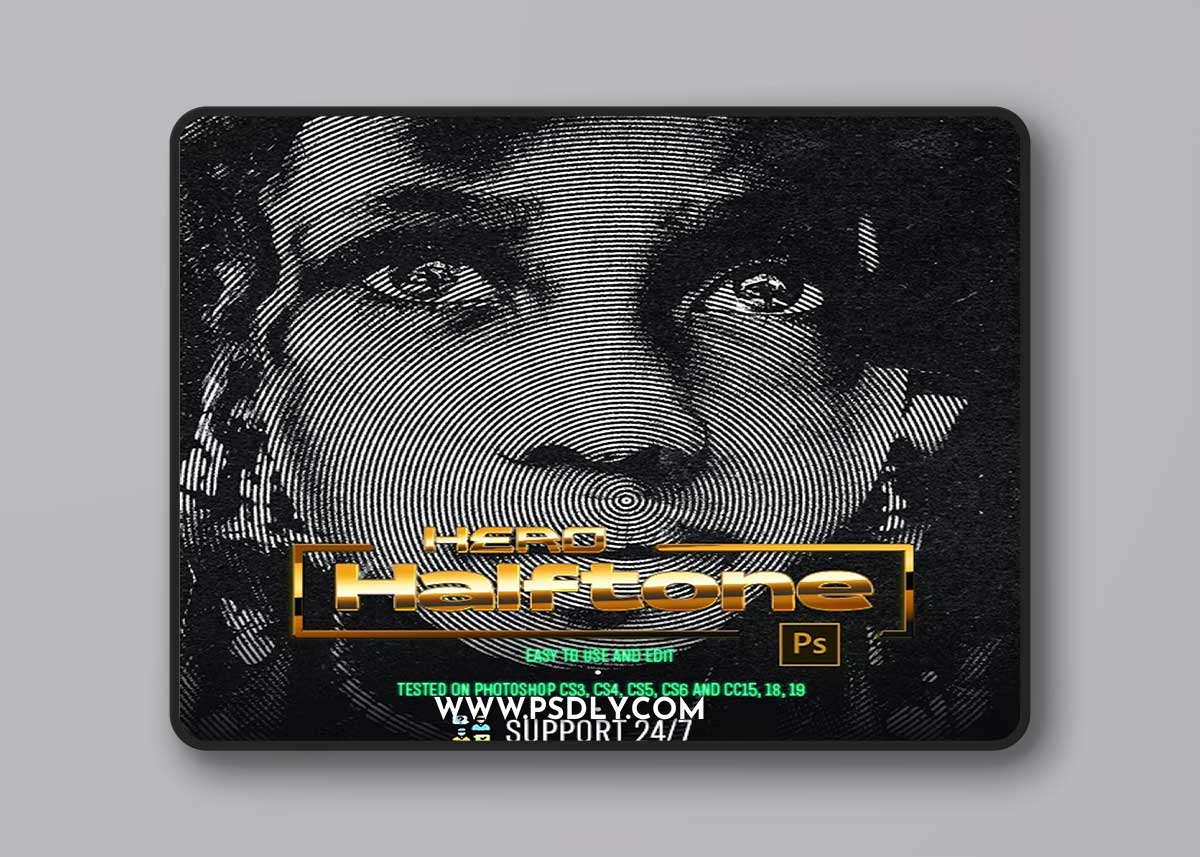 Graphicriver - Halftone Hero Photoshop Action 43654832