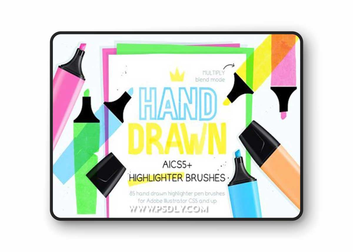 Highlighter Pen Brushes for Illustrator