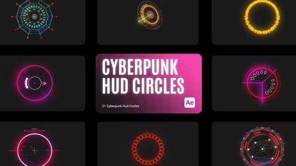 Videohive Cyberpunk HUD Circles for After Effects 43641098