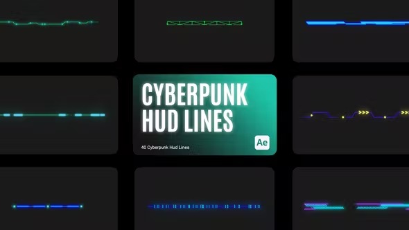 Videohive Cyberpunk HUD Lines for After Effects 43704159