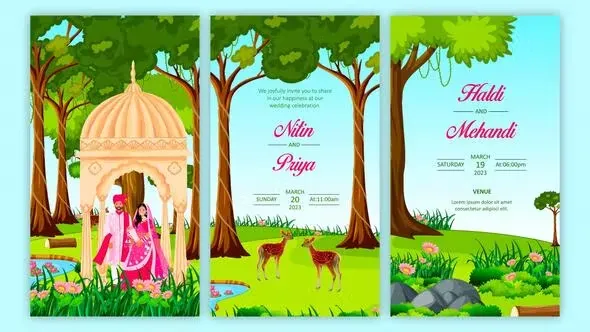 Traditional Wedding Invitation Story Card