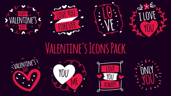Videohive Valentine's Icons Pack V2 43226496