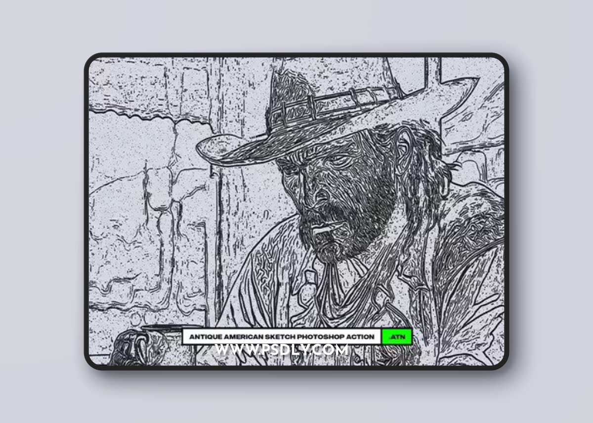 Antique American Sketch Photoshop Action