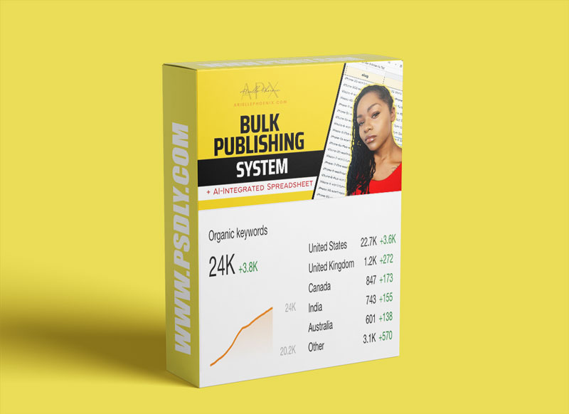 Arielle Phoenix Bulk Publishing System AI-Integrated Spreadsheet Download