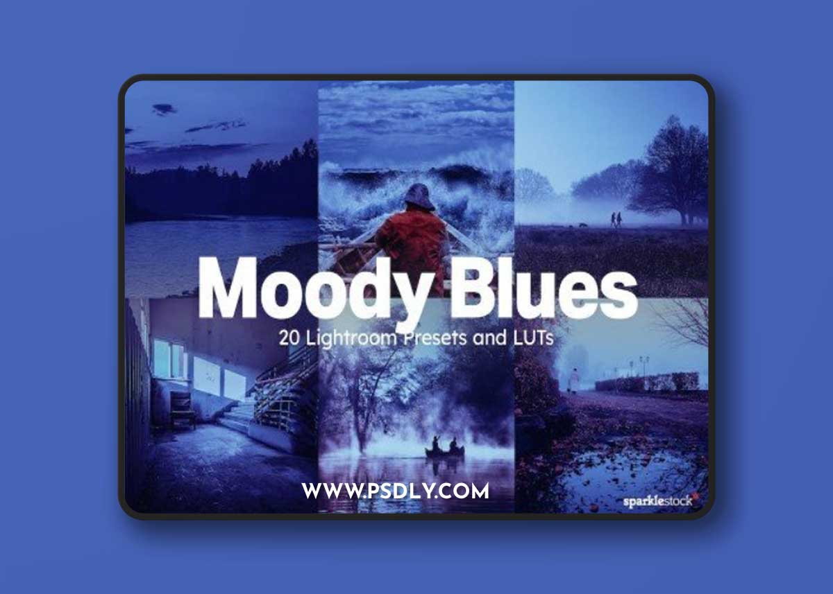 Creativemarket - 20 Moody Blues Lightroom Presets and LUTs