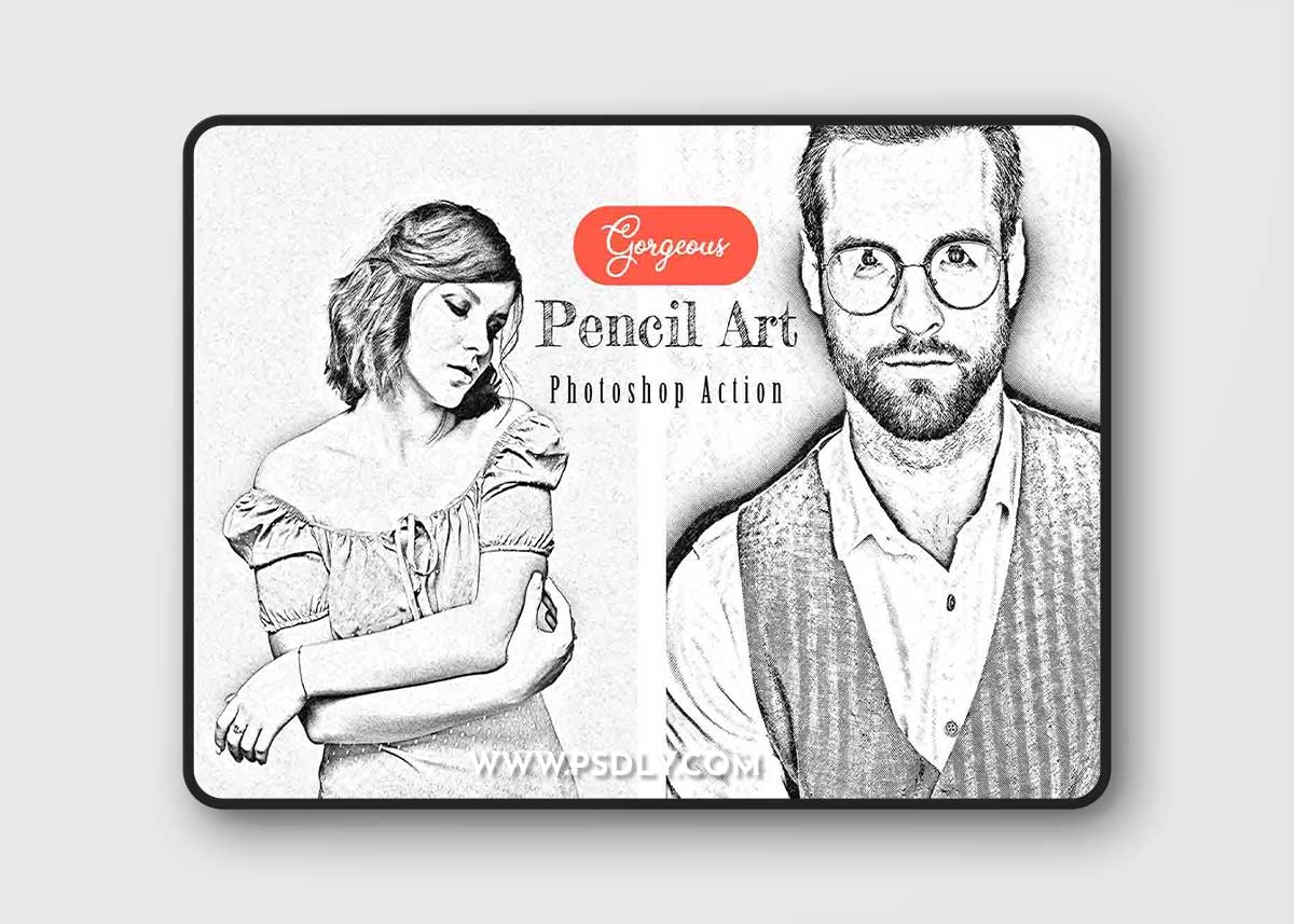 Creativemarket - Gorgeous Pencil Art Photoshop Action