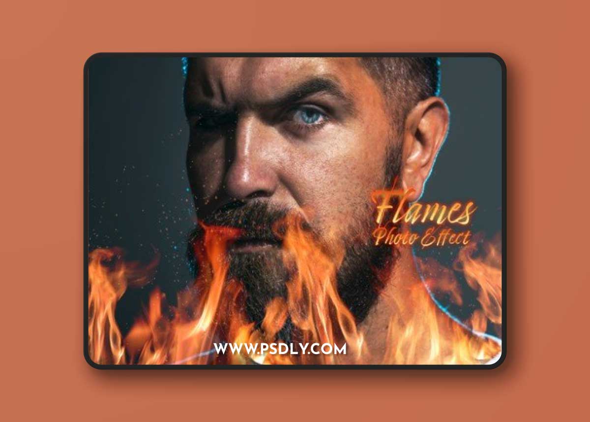 Fire and Flames Photo Effect Mockup 530168750