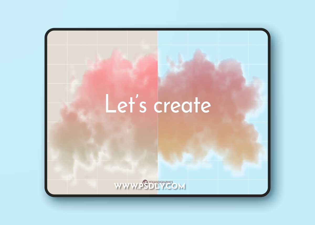 Floating Colorful Clouds | PNG/PSD