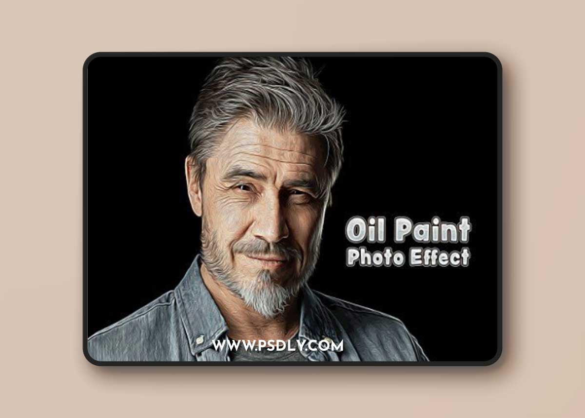 Oil Paint Photo Effect Mockup 540340867