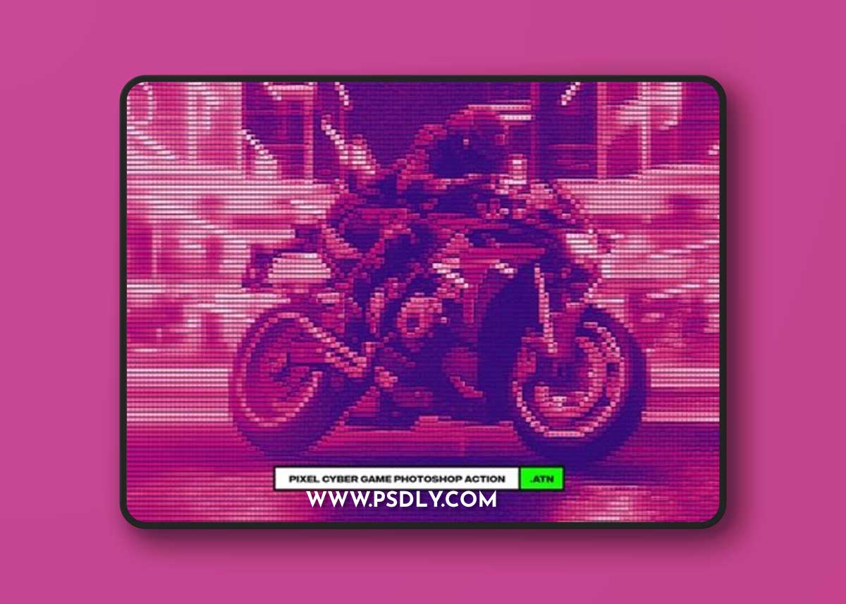Pixel Cyber Game Photoshop Action YLTDWCY