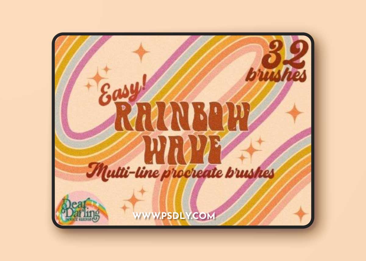 Rainbow Wave Procreate Brush Set