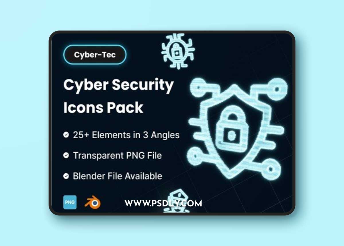 UI8 - Cyber-Tec Cyber Security 3D Icon Pack