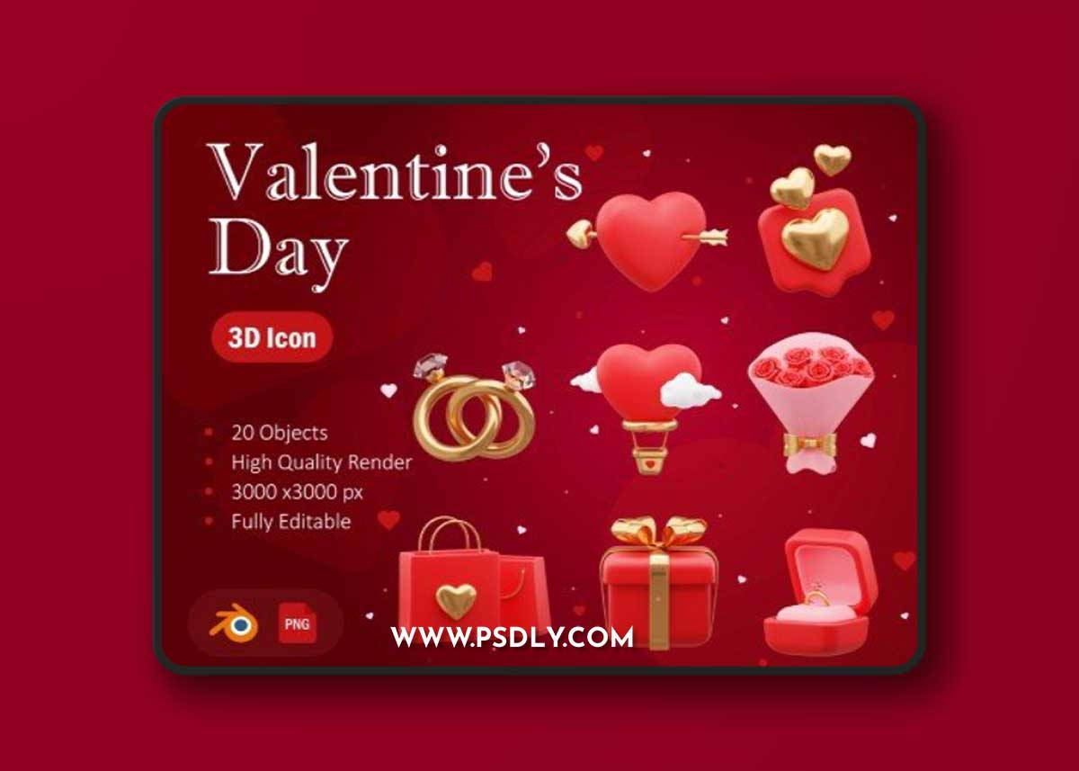 UI8 - Valentine's Day 3D Asset