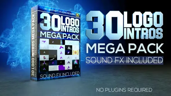 Videohive 30 in 1 logo Reveal Mega pack minimal logo opener Ident with free Audio logo intro collection 43979641