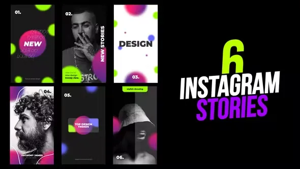 Videohive 6 Abstract Gradient Instagram Stories - After Effects 44411415
