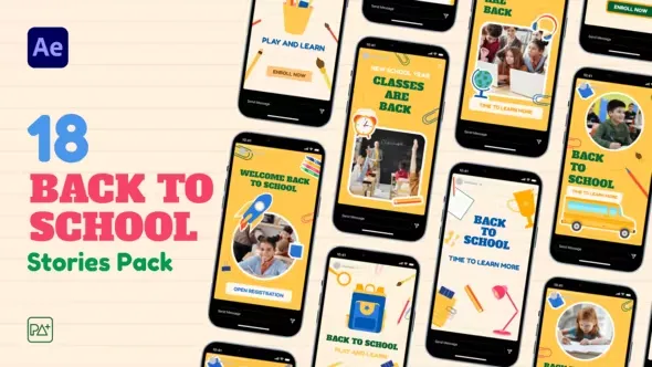 Videohive Back To School Stories Pack For After Effects 43887980
