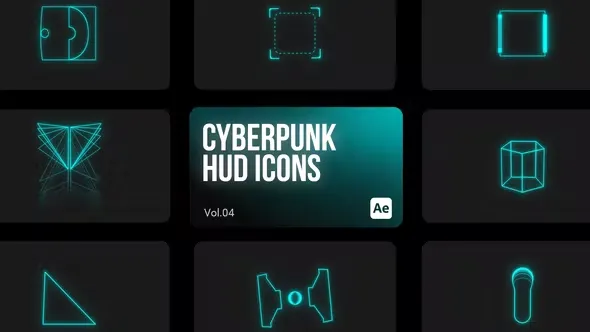 Cyberpunk HUD Icons 04 for After Effects