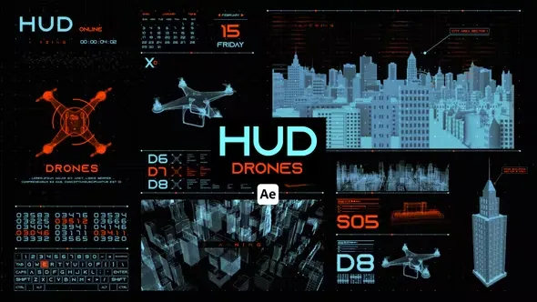 Videohive HUD Drones for After Effects 44657282