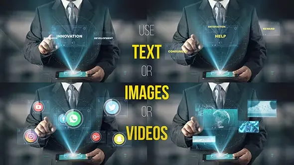 Videohive Hologram Businessman Screens 19494120