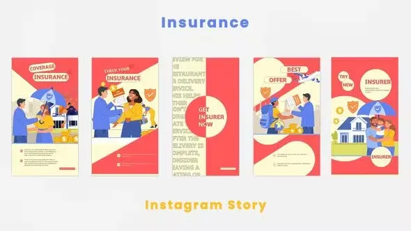 Videohive Insurance Illustration Instagram Story 44419936
