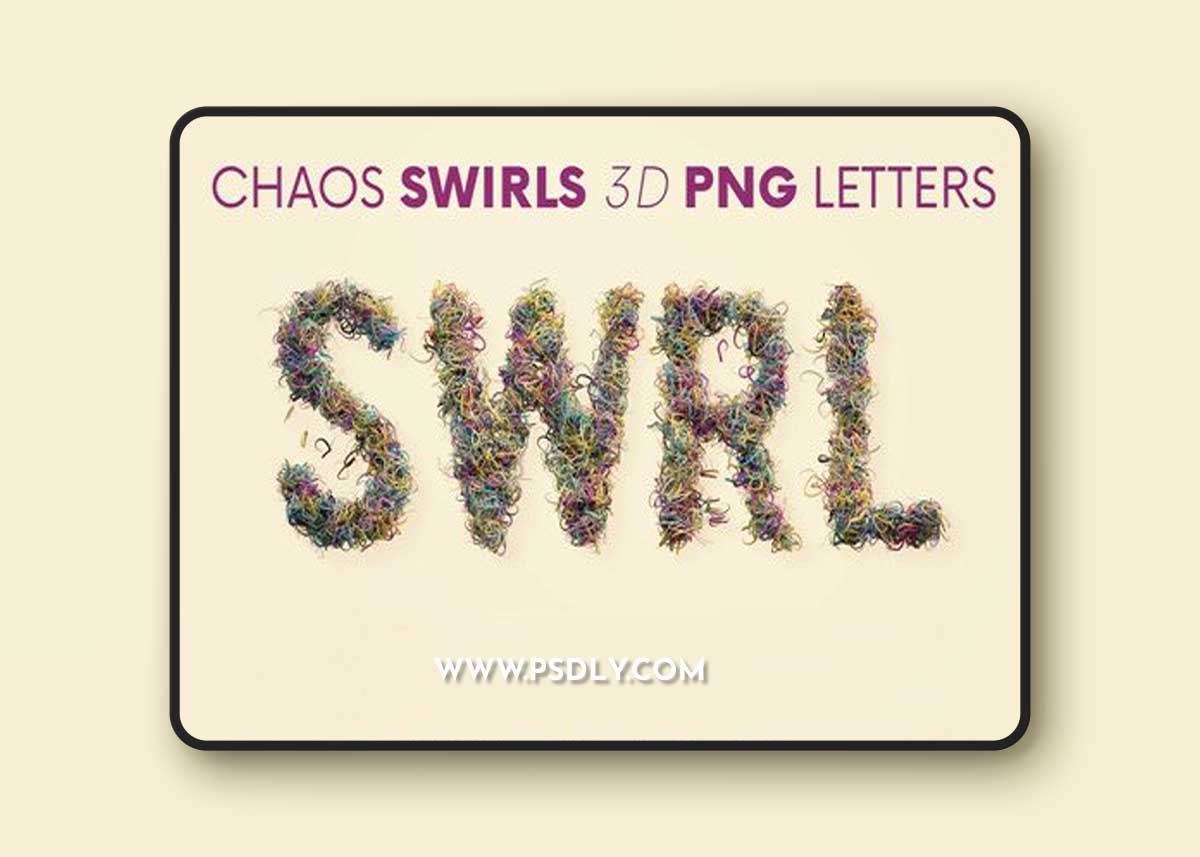 Chaos Swirls 3D Lettering - Alphabet PNG Renders