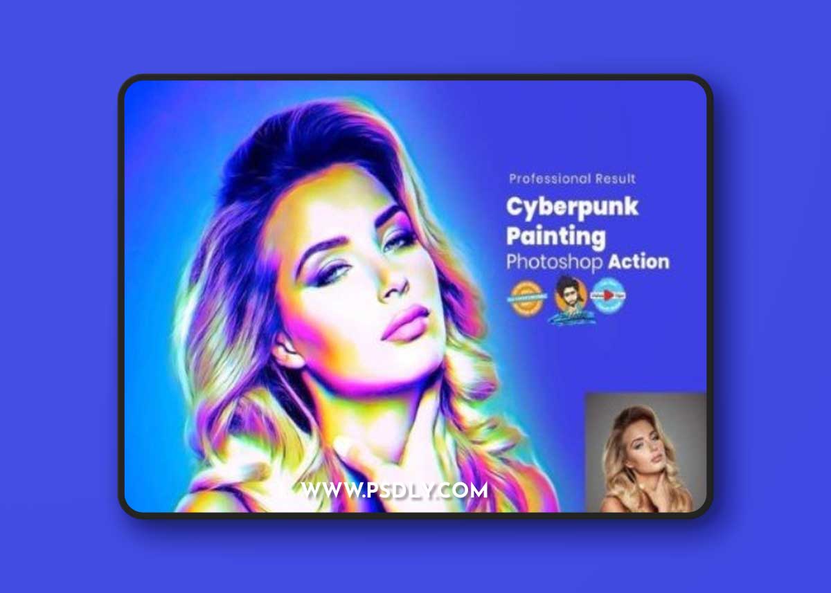 Cyberpunk Painting Photoshop Action