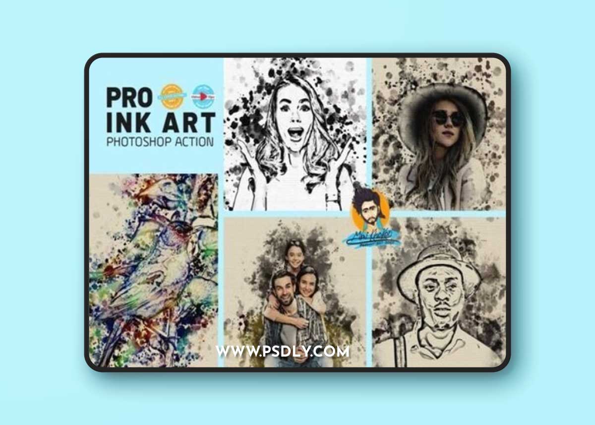 PRO Ink Art Photoshop Action