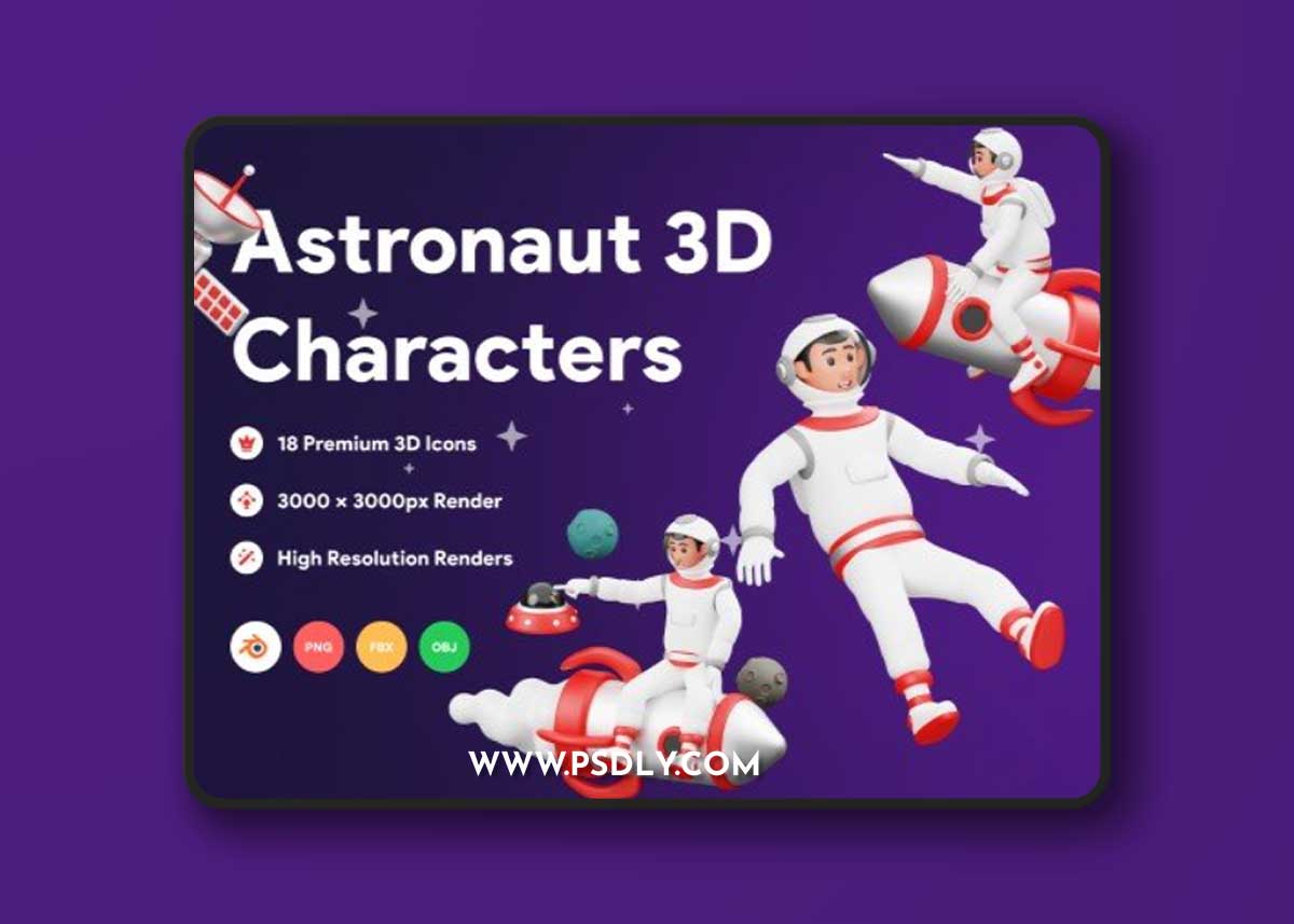 UI8 - Astronaut 3D Character Illustration