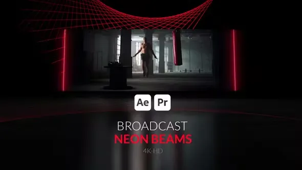 Videohive Broadcast Neon Beams 44413314