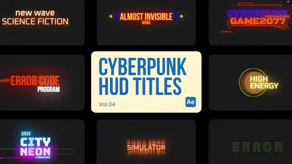Videohive Cyberpunk HUD Titles 04 for After Effects 45064165