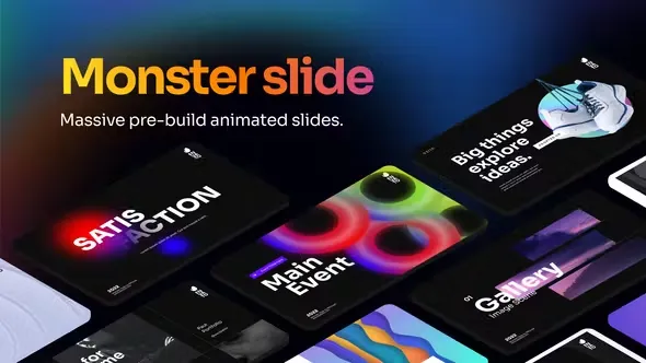 Videohive Monster Slide Animated Text Multipurpose Video Display After Effect Template 44773770