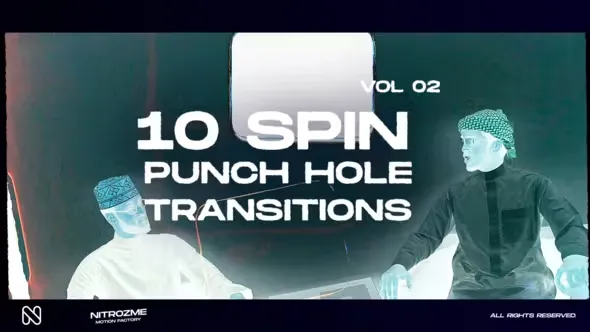 Videohive Punch Hole Spin Transitions Vol. 02 44940756