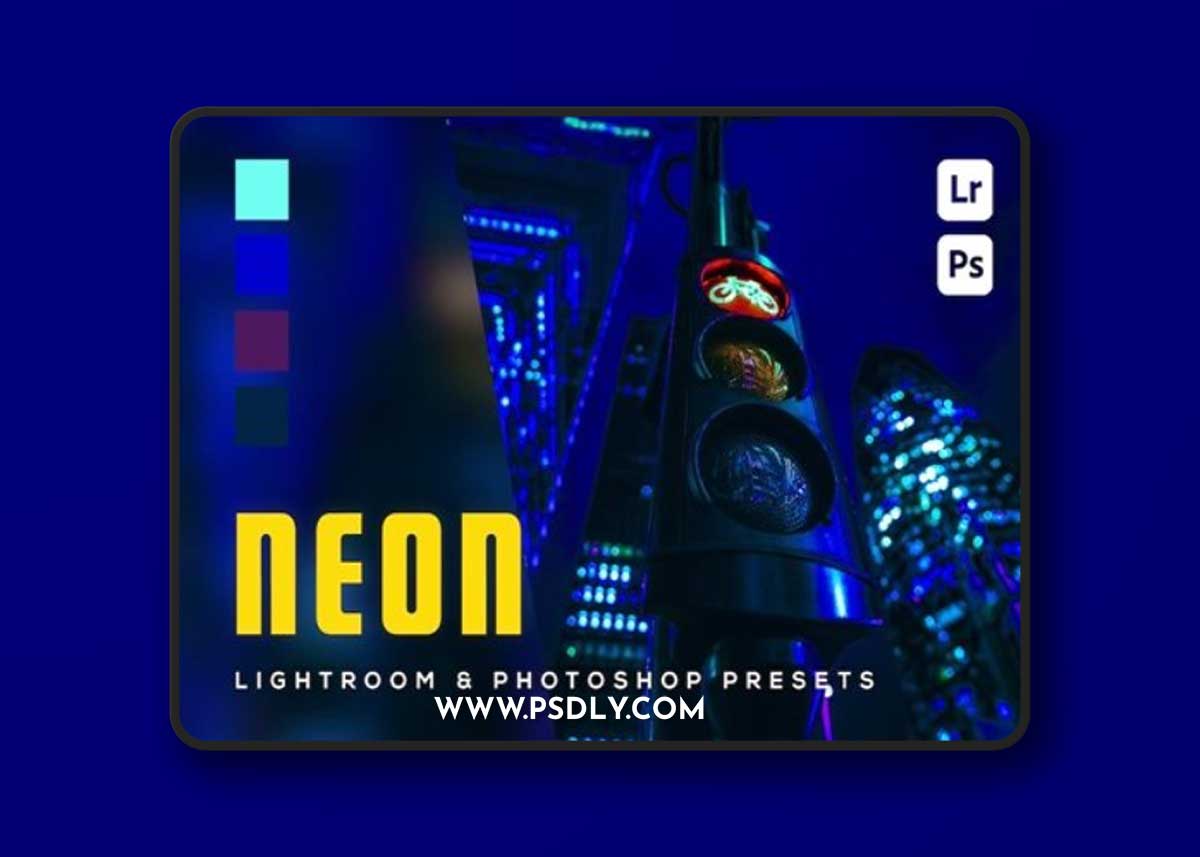 6 Neon Lightroom and Photoshop Presets QQK7RQP