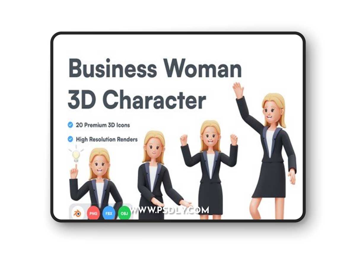 Business Woman 3D Character XHPE5JW