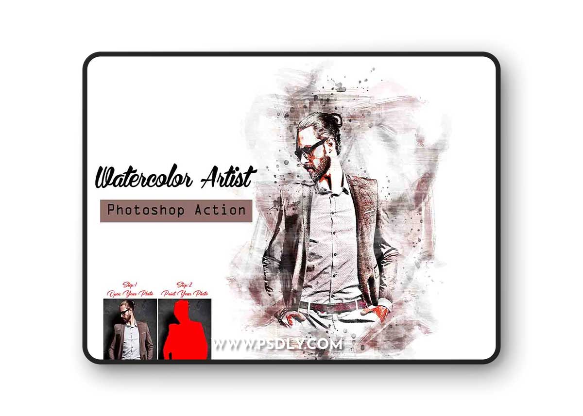 Creativemarket - Watercolor Artist Photoshop Action 16494972