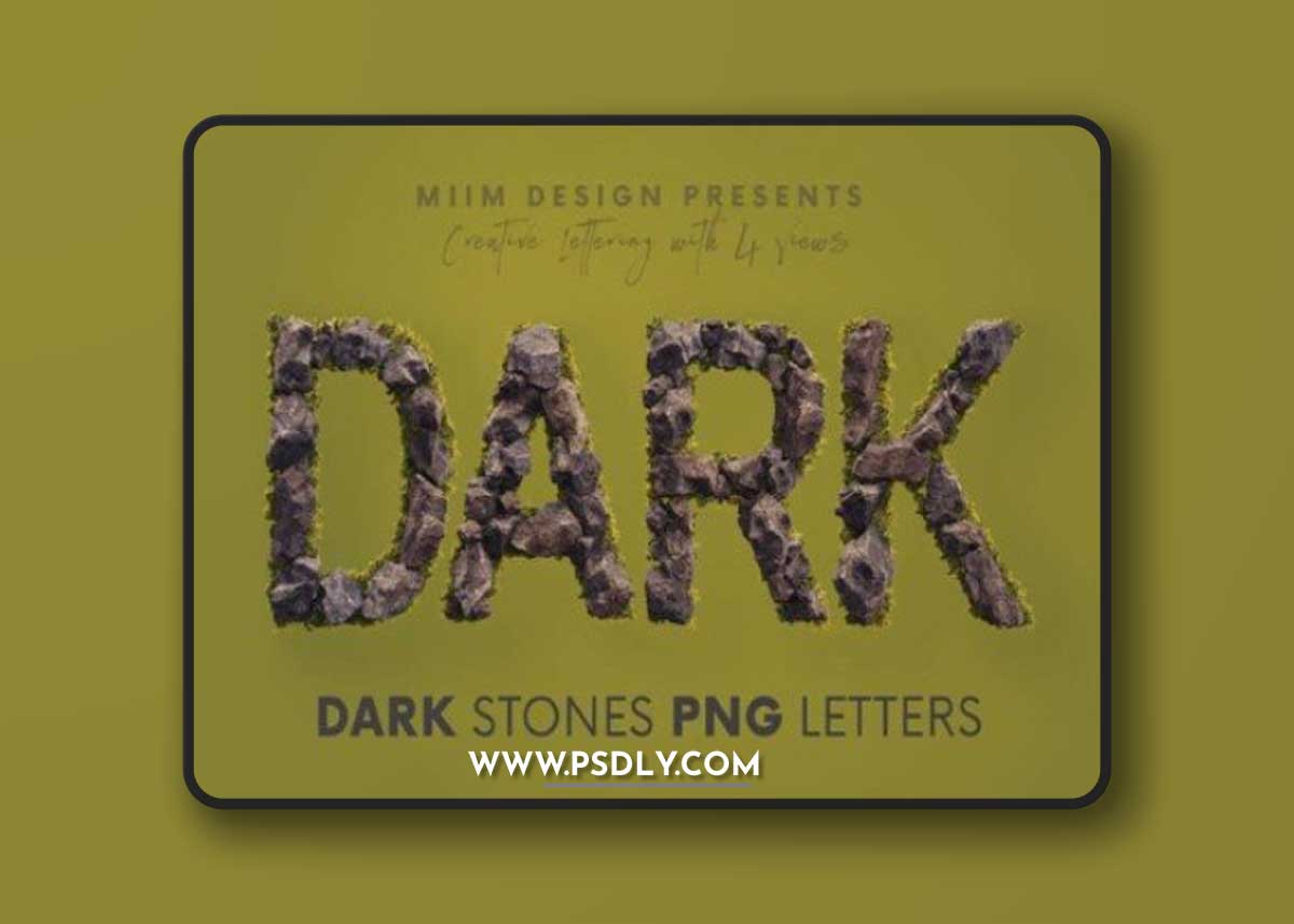 Dark Stones 3D Lettering
